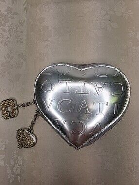 Lovcat Paris Valentine Ltd Silver Metallic Heart Coin Purse Wallet Y2K Coquette